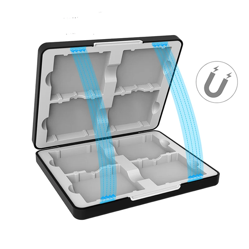 Portable Game Card Case with 16-Slot Hard Shell Storage and Protective Organizer