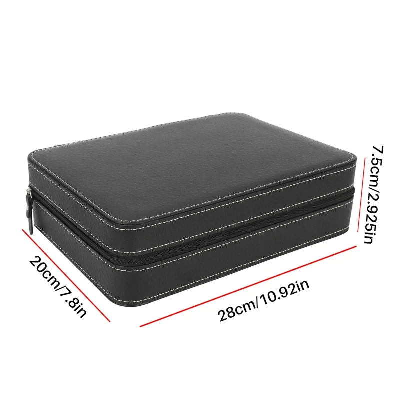 Portable Watch Box Organizer PU Leather Casket with Zipper Classic Style 10 Grids Multi-Functional Bracelet Display Case Watch Storage Box Watch Storage Bag