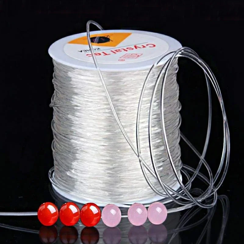 1pc 0.5mm Flat Shape Crystal Clear Elastic String Elastic Stretch Beading  Cords Thread For Bracelet Necklace, Jewelry Making