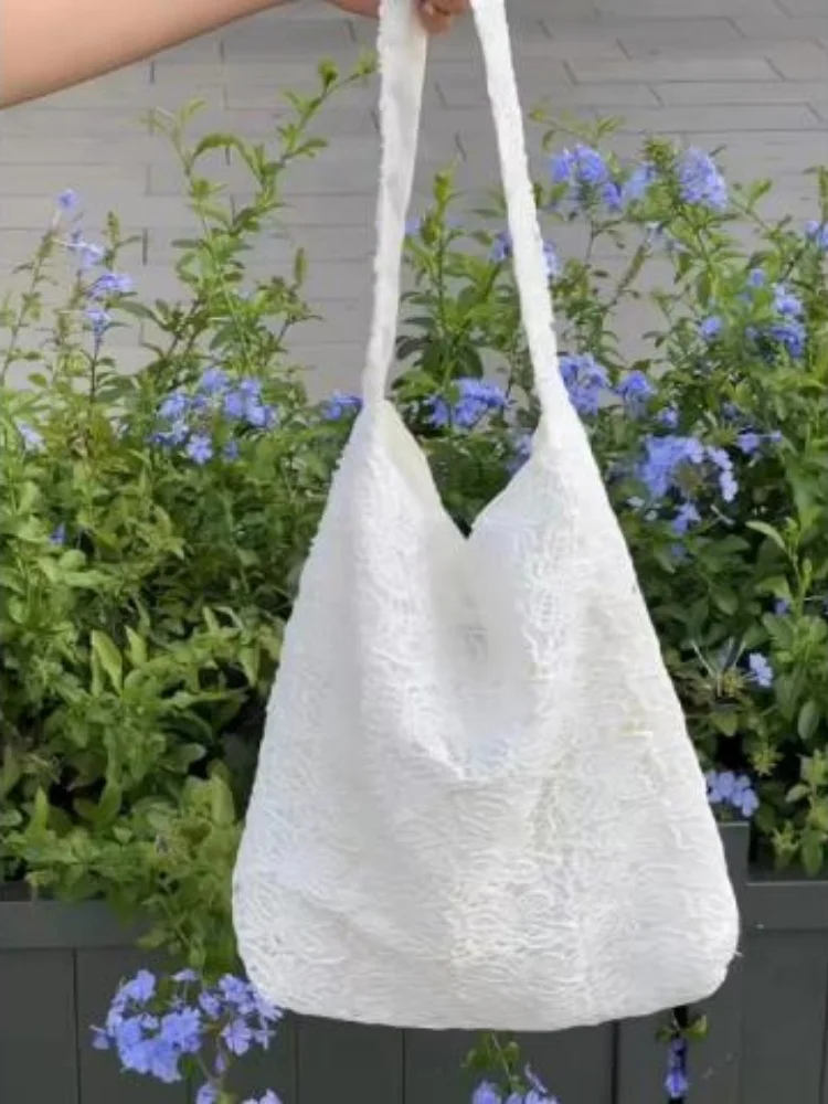 Sweet Lace Summer 2024 Casual Large Capacity Handbag Tote Bags Women Commute Shoulder Bag