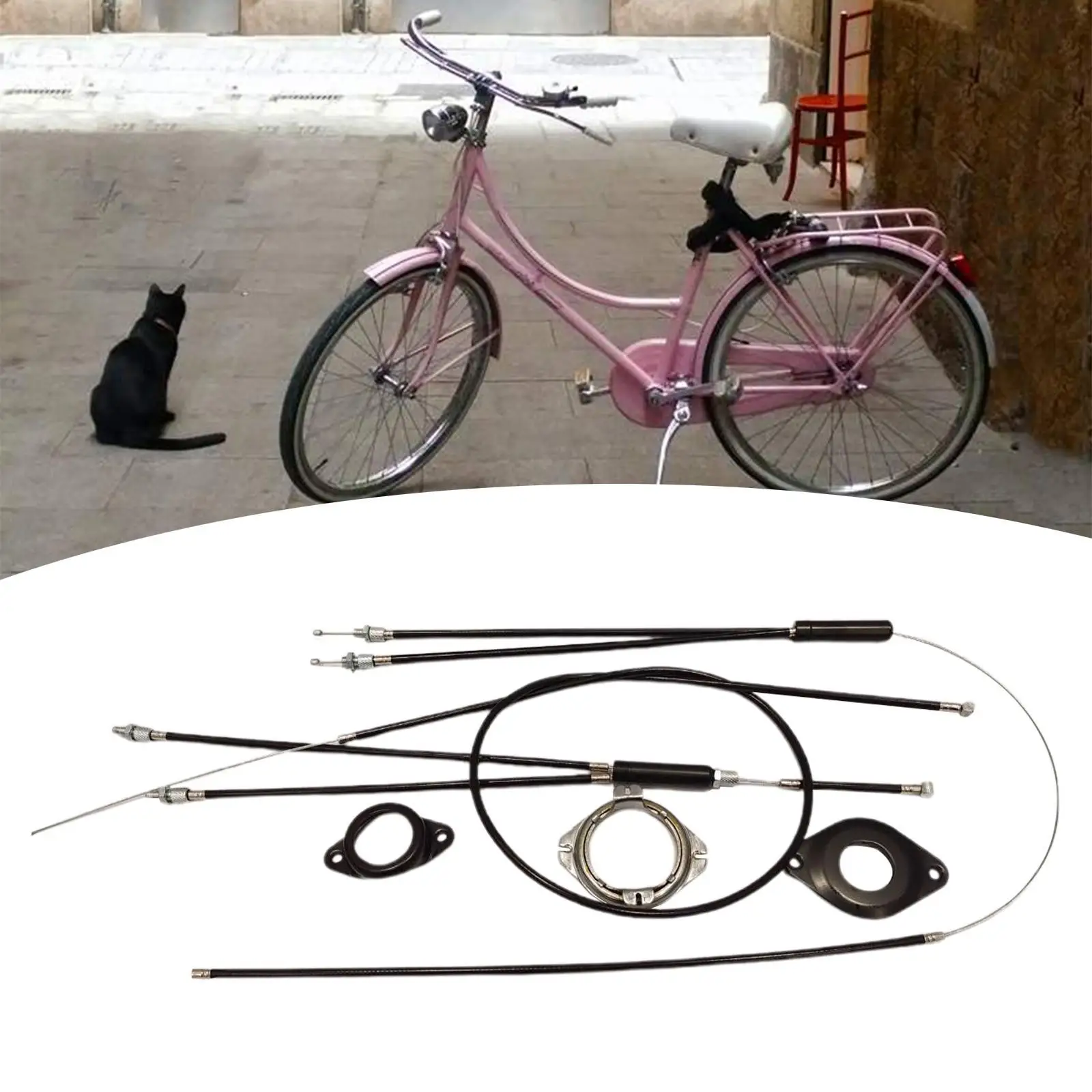 BMX 자이로 산악 자전거 브레이크 케이블 세트, 스피너 로터 포함, 앞 뒤 상단 하단 케이블, 사용하기 쉬운 자전거 브레이크 케이블 하우징