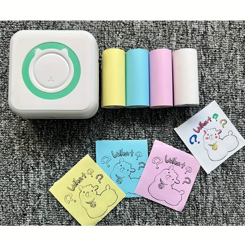 Wireless Mini Printer - Portable Thermal Label Maker, 203DPI for Notes, Diaries, Work, Receipts and DIY Crafts, Wireless Connect