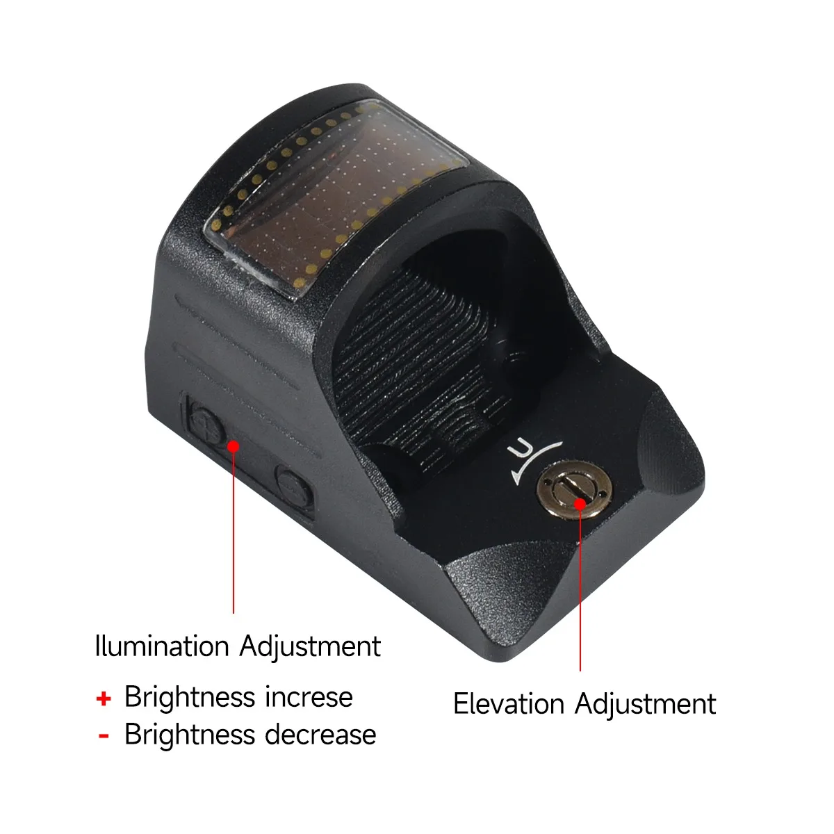HS 507C Solar Power Red Dot Sight Holographic Collimator Failsafe Parallax-Free Aluminum Pistol Glock Gun Sight with 20mm Base