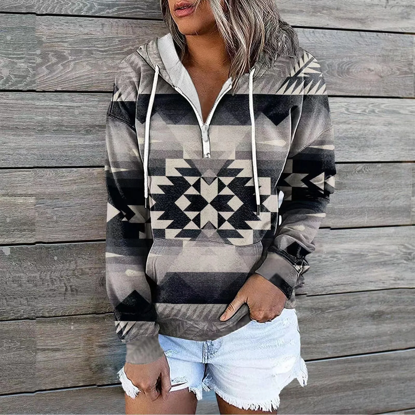 New Autumn and Winter Women's Hooded Sweatshirt Tops