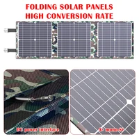 Panneau solaire pliable de 800W, chargeur solaire portable camouflage avec double port USB pour camping en camping-car et alimentation hors réseau en extérieur. 4