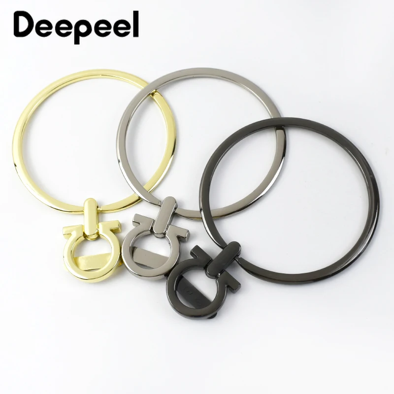 2/4Pcs Deepeel 88mm Metal O Ring Bag Handles Handbag Round Bracket Buckle Purse Frame Handle DIY Bags Craft Hardware Accessories
