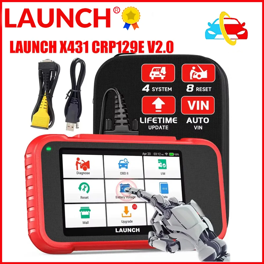 LAUNCH X431 CRP129E v2.0 OBD2 сканер ENG ABS SRS AT Oil SAS EPB TPMS DPF Сброс срока службы, бесплатные обновления, диагностические инструменты для автомобиля