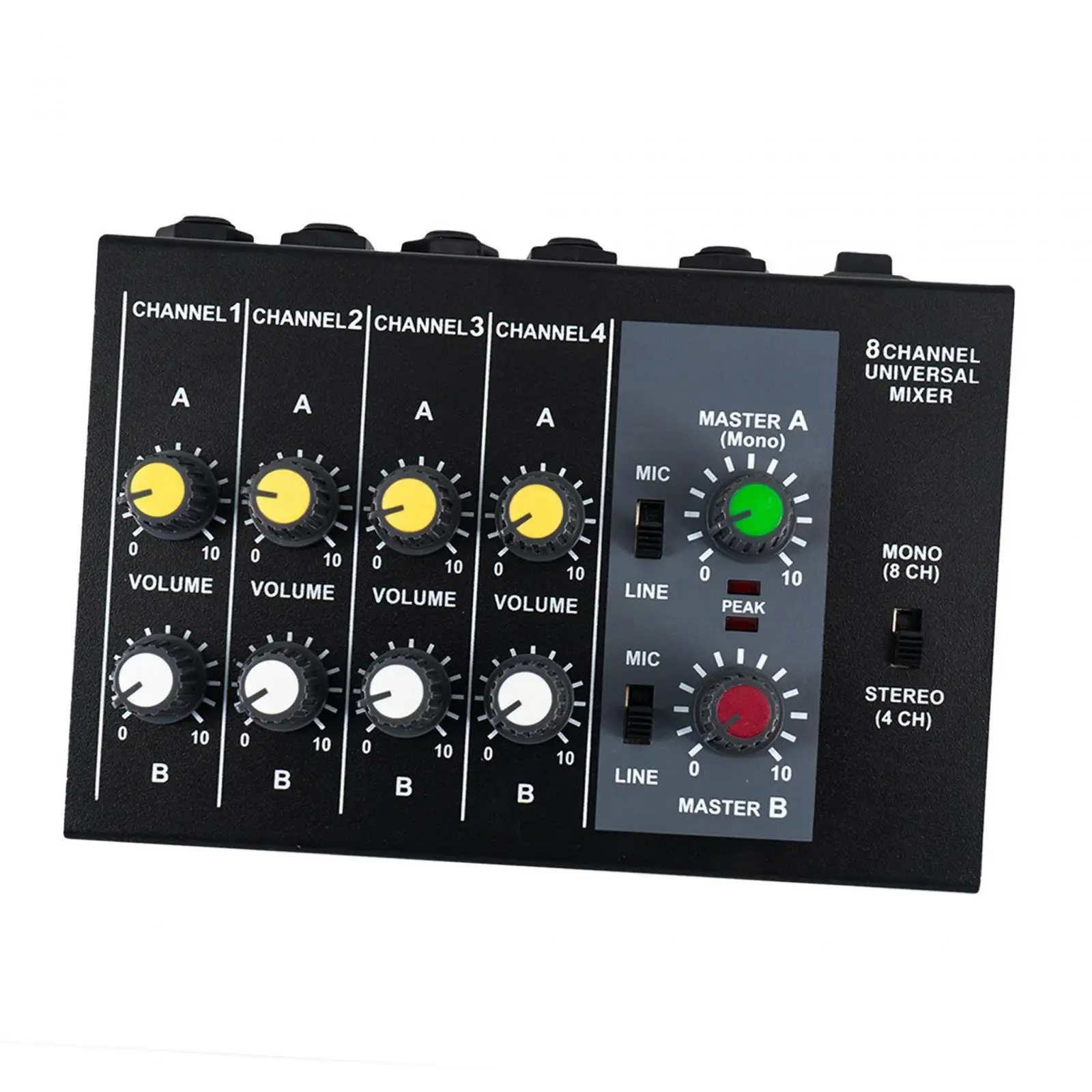 

Audio Mixer Line Mixer Professional Independent Volume Control Low Noise Sound Mixing Console for Keyboards/ Guitars/ Clubs