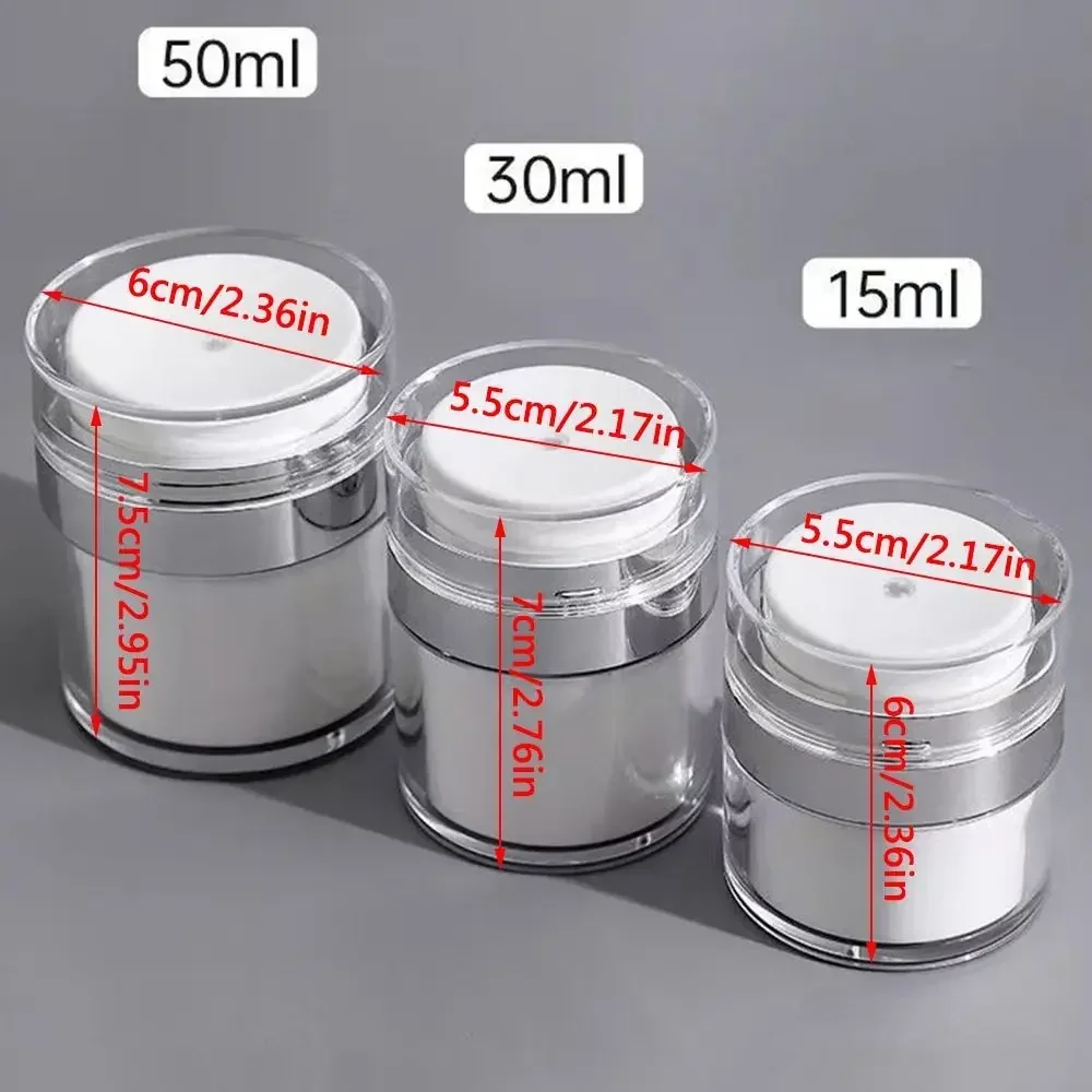 15ml/30ml/50ml Vacuum Bottle Push-type Travel Bottle Sample Bottles Full-cover Face Cream Lotion Cream Bottle Gifts