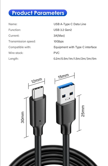 USB C Cable 15ft Fast Charging 23W, Extra Long USB A 2.0 To USB-C Charger Cord 15 Foot 480Mbps Data Transfer Type C Black Braided For IPhone 17/16/15, Galaxy S25/24/23, Pixel