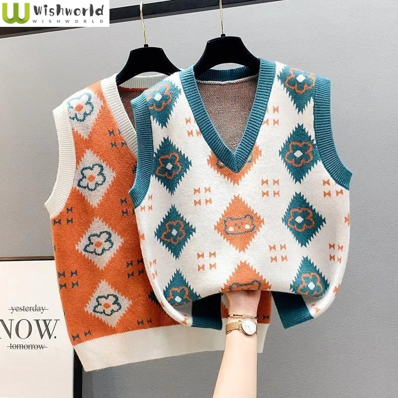 

Women's Sweater Knitted Tank Top Women's Fashion Spring and Autumn 2023 New Korean Version Casual Women's Age Reducing Top