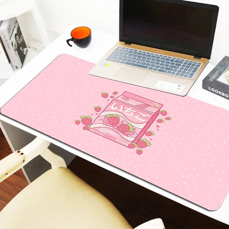 thumbnail image 1 of Alfombrillas de ratón con diseño de leche de fresa, alfombrillas de ratón, accesorios de escritorio para gamers, alfombrillas de ratón, escritorios de ordenador, armarios de PC, alfombrillas de teclad, 1 of 5