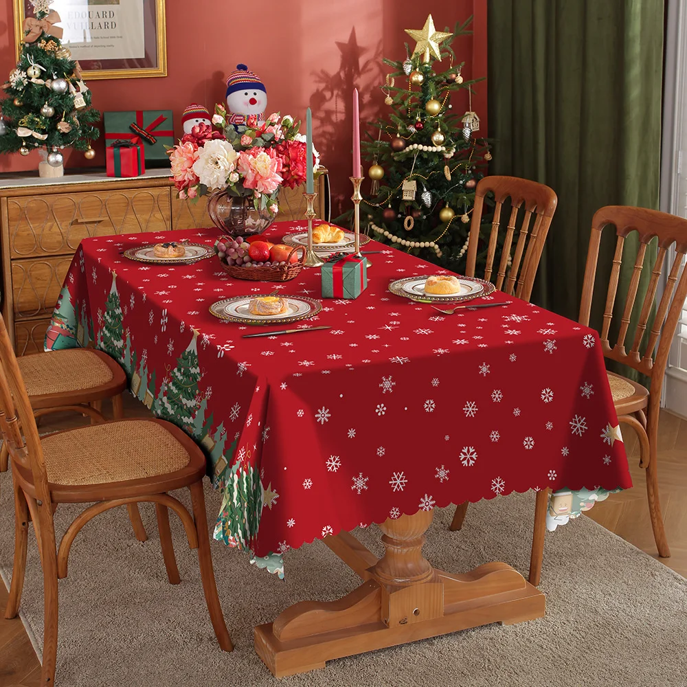 ChristmastreeSnowflaketableclothSnowmanbowtableclothChristmas
