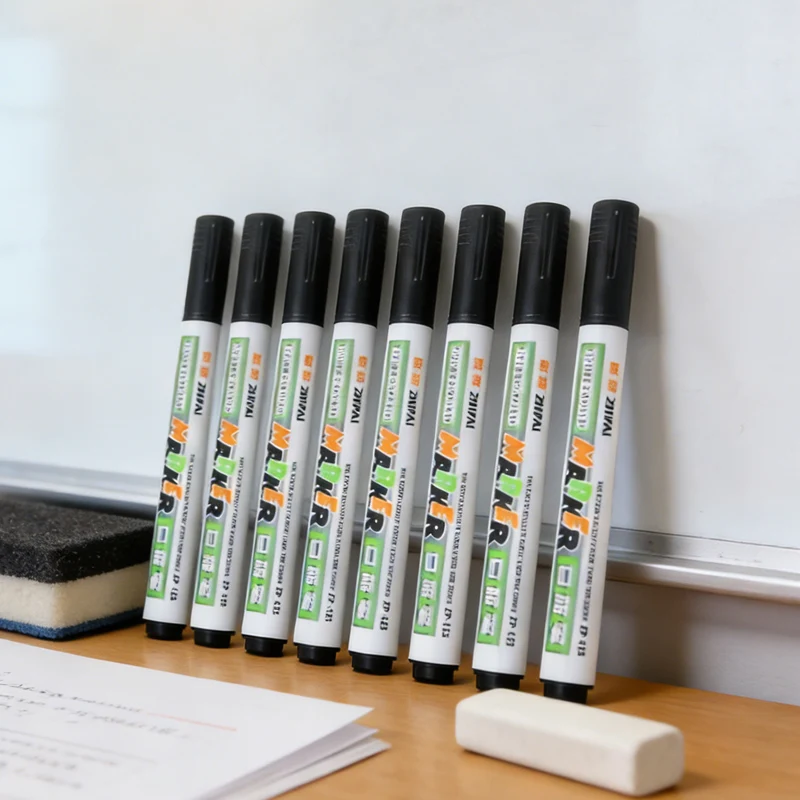 10 Pcs 칠판 펜 검정 수성 지울 수 있는 화이트 보드 펜 드로잉 보드 펜 쓰기 보드 쉽게 지울 수 있는 사무용품