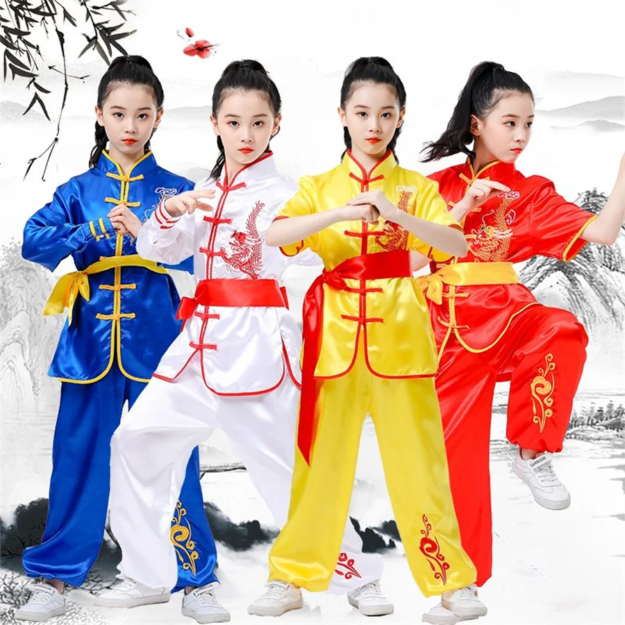 Kid Chinese traditional Wushu Costume clothing boys girls KungFu Suit Tai Chi Martial Art Uniform outfits chinese traditional costumes