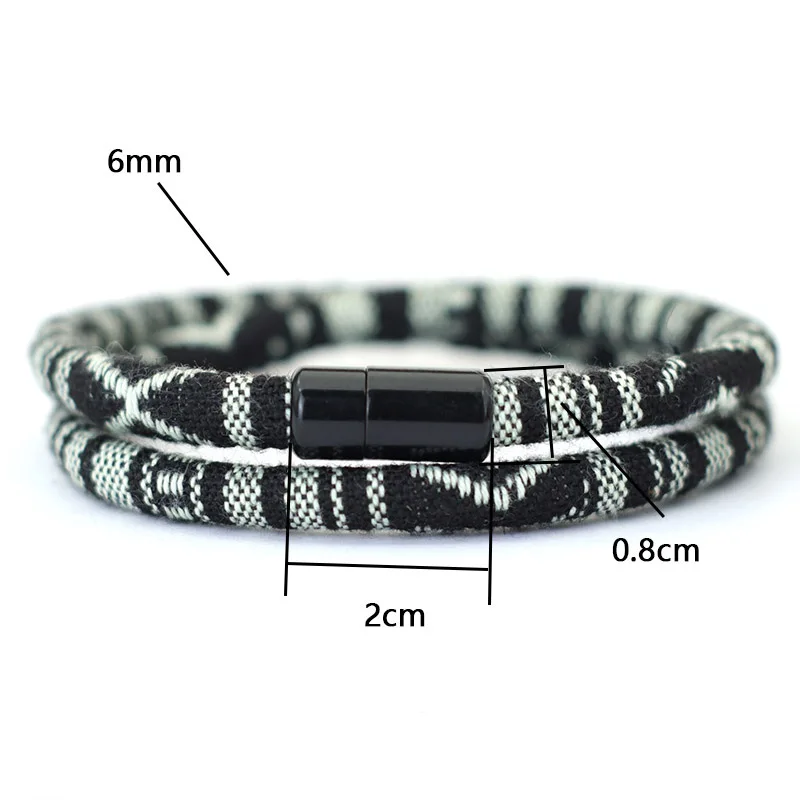 New In Men Bohemia Rope Bracelet Attract Magentic Braclet