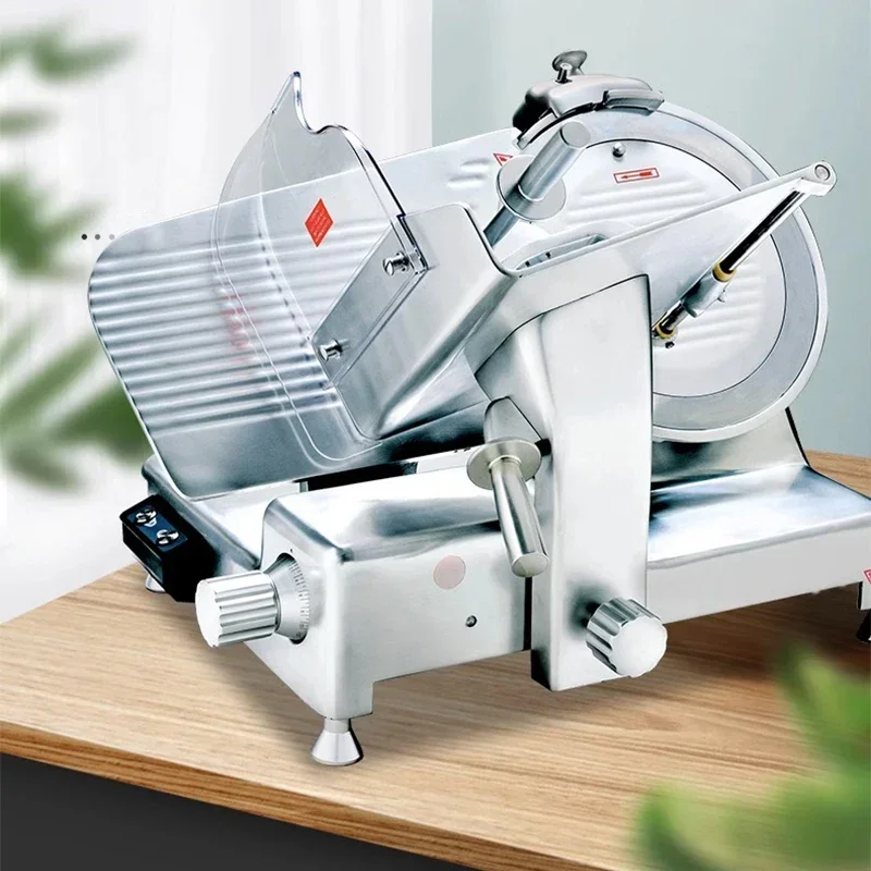 Commercial slicer electric semi-automatic meat slicer cutting fat beef and mutton roll machine frozen meat hand push meat planer 5