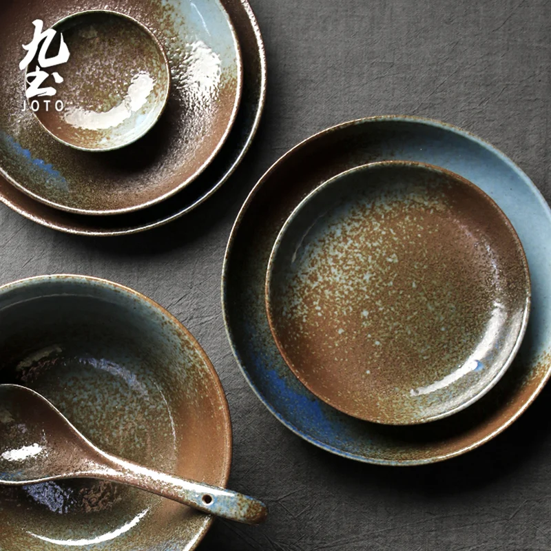 JOTO 장인 정신 Jingdezhen 수제 거친 세라믹 식기 세트 CJR0461