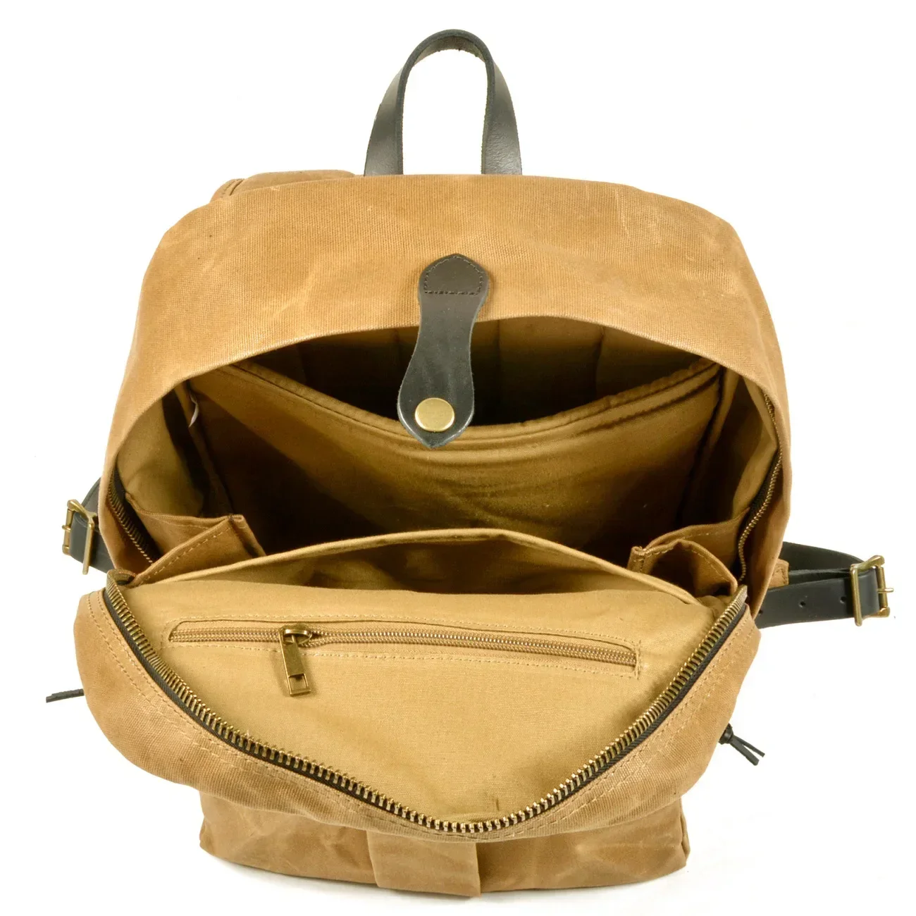 Waterproof Oil Wax Canvas Leather Hiking Backpack