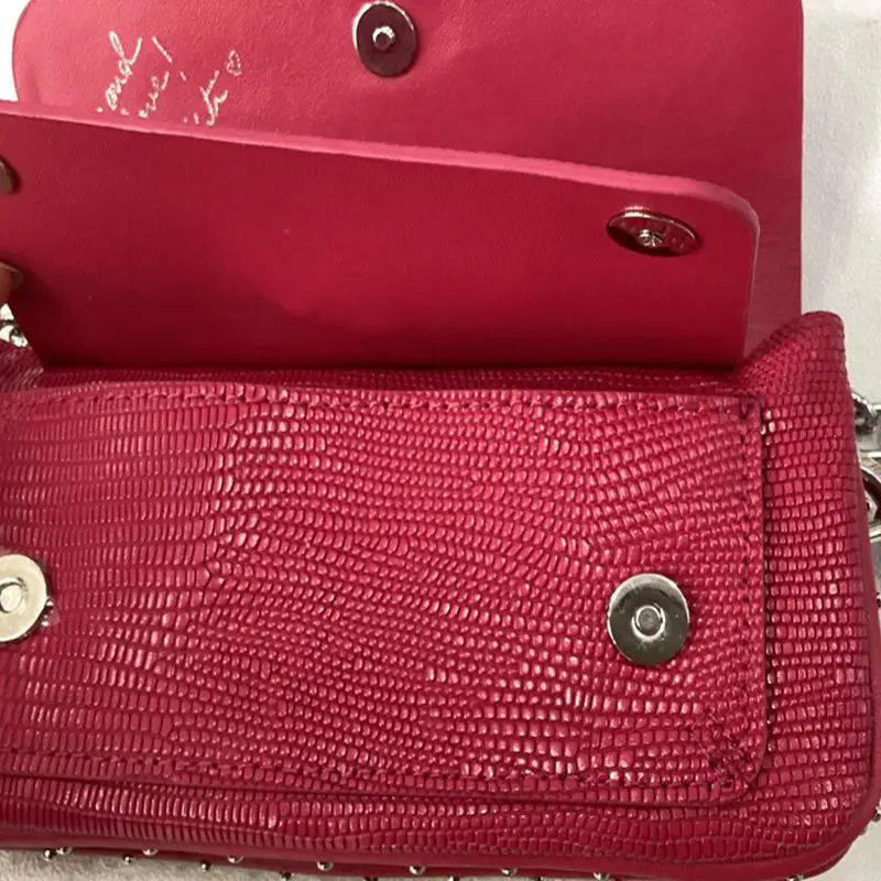 

Bag female design crocodile red leather shoulder bag mini casual mobile phone bag