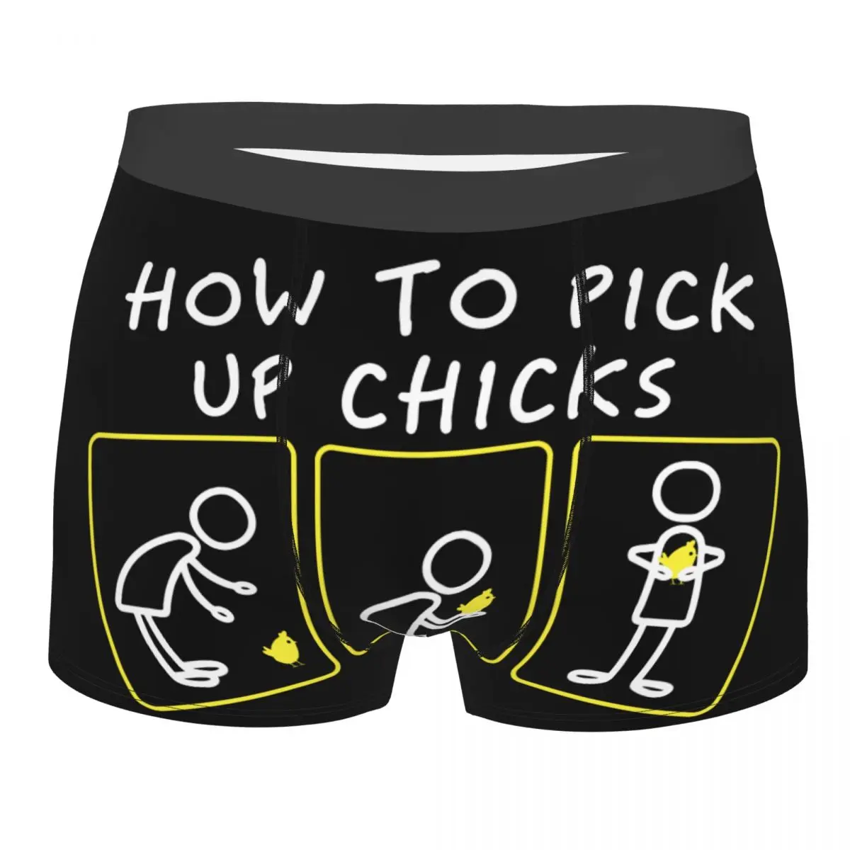 

Men How To Pick Up Chicks Underwear Easter Sarcastic Joke Sexy Boxer Shorts Panties Male Breathbale Underpants