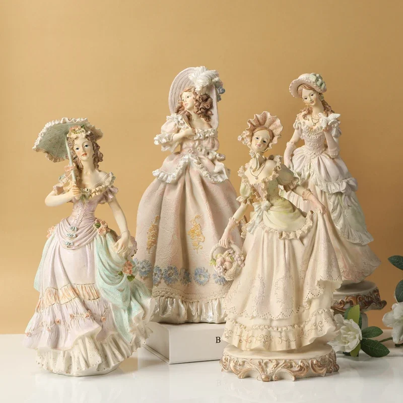 

European character sculpture ornaments creative home decoration accessories girl Victoria resin statue painted arts wedding gift