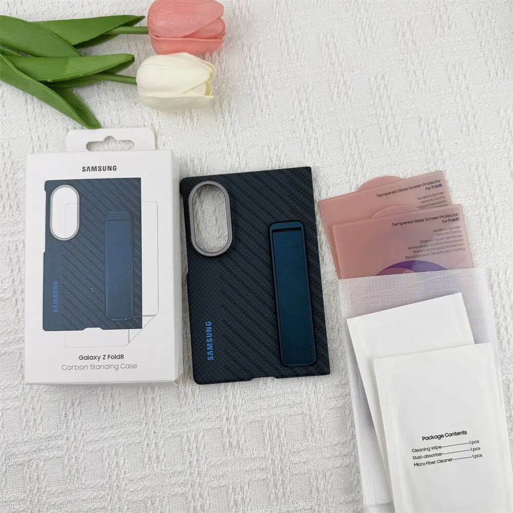 Carbon Fiber 5G Kickstand Case - Shockproof Protective Back Cover