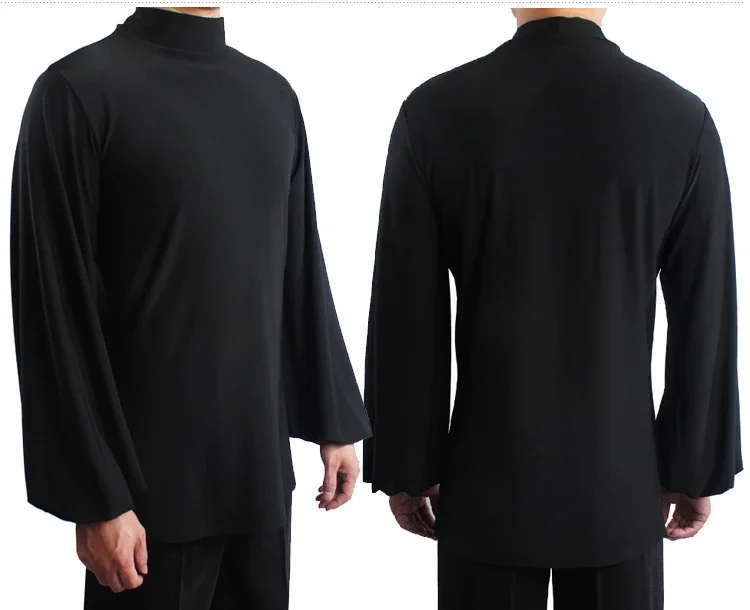 Loose Latin Dance Tops Men Ballroom Dance Clothes Rumba Cha Cha Practice Tops Male Latin Competition Clothing Adult Shirt