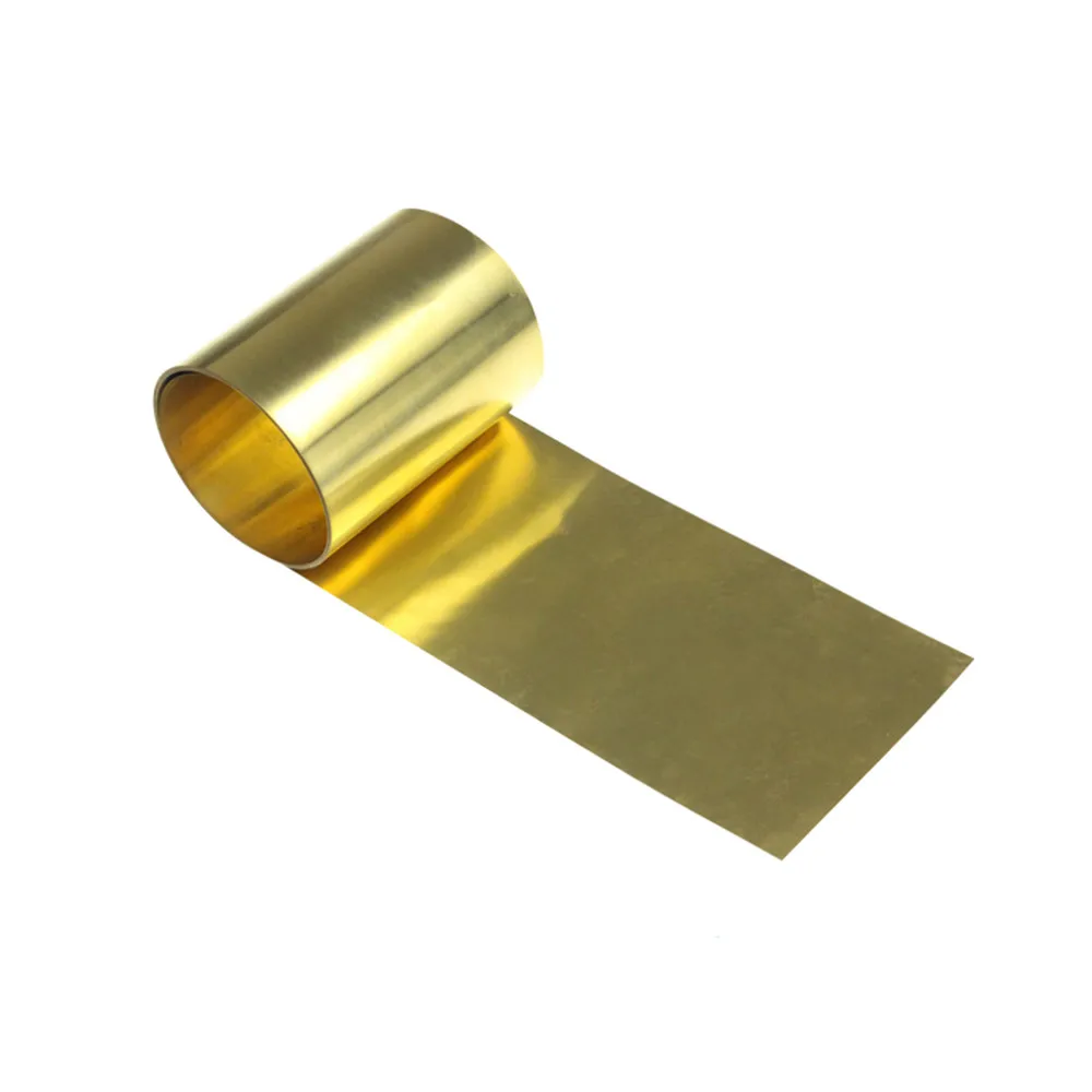 Lueao Foglio di Ottone Spessore 0.01/0.02/0.03/0.05/0.1mm, 1 Metro/Rotolo, Purezza Elevata