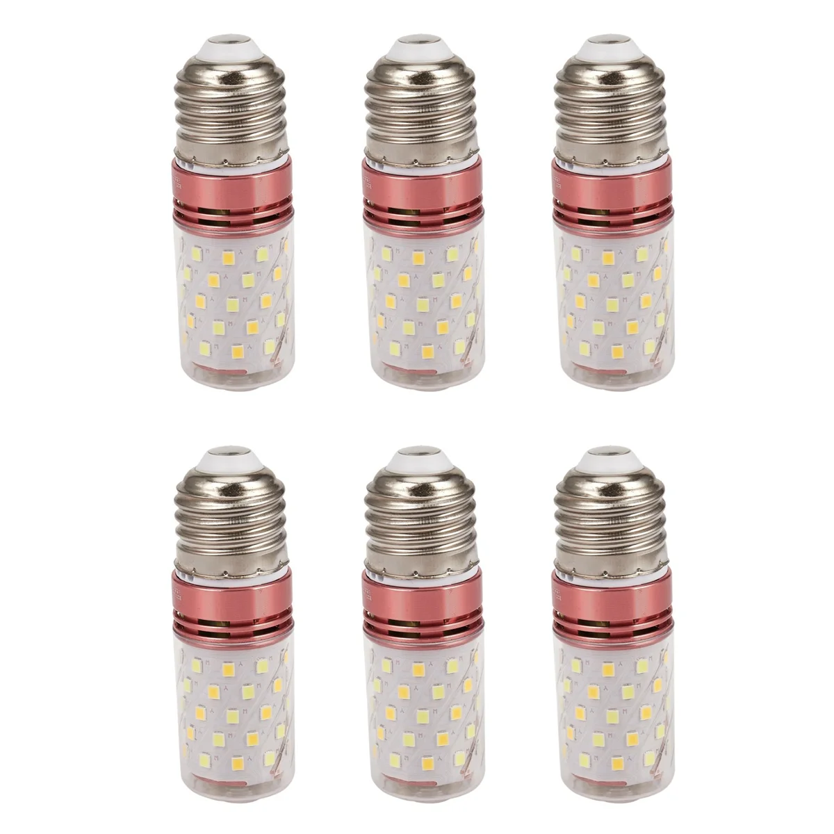 BAAU 6X 3 Color Temperatures Integrated SMD LED Corn Lamp E27 AC85V-265V Warm White High Light Energy Conservation 12W
