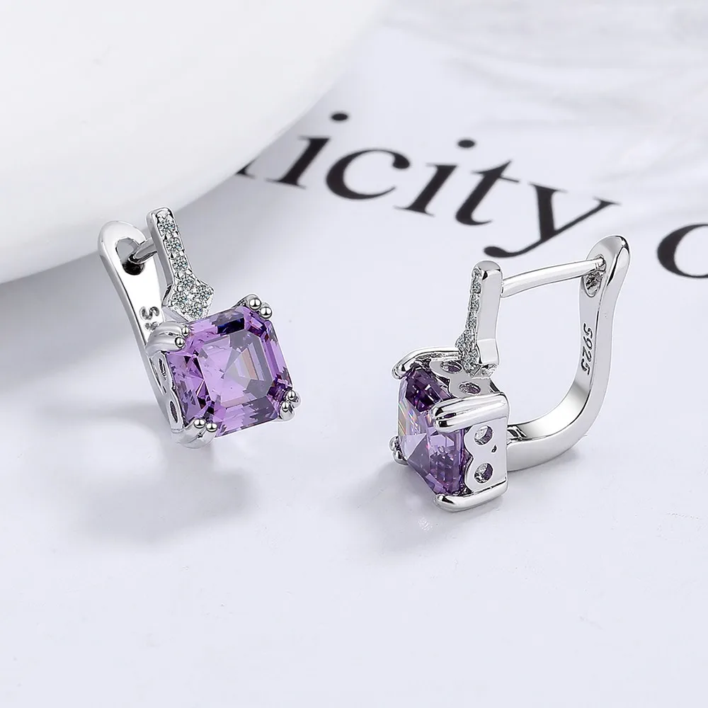 Elegant Tibetan silver cubic zirconia earrings for women, stylish stud design perfect for everyday wear and special occasions