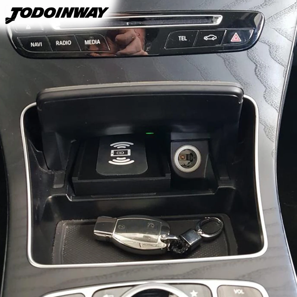 Car Qi Wireless Charger For Mercedes Benz W205 C180 C200 Glc C Class