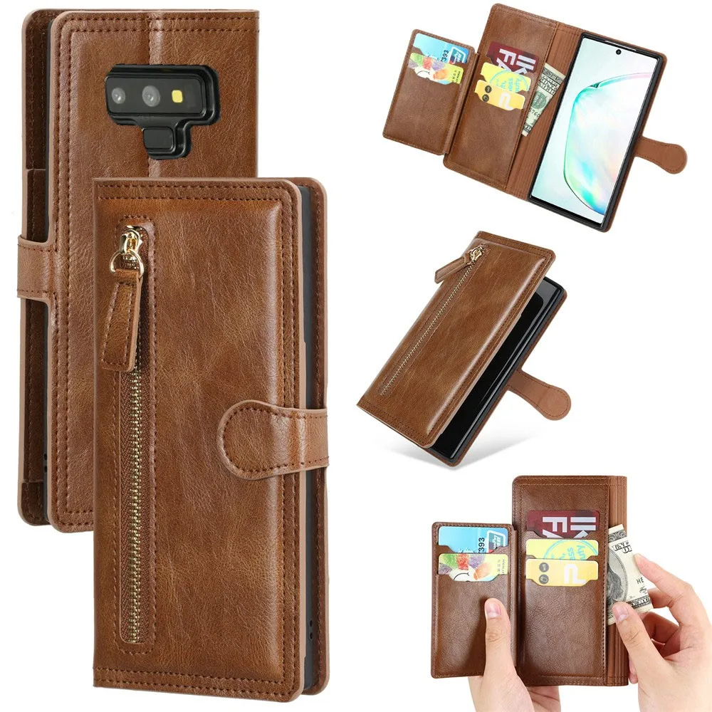 

Coque Samsung Note 9 Leather Zipper Flip Wallet Case for Samsung Note9 Note 9 SM-N960F/DS Card Holder Cover Funda Galaxy Note9