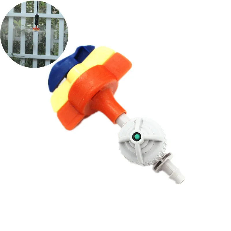 

50pcs 360Degree Rotary Sprinkler With Connector Hanging Micro Sprayer Atomized Spray Irrigation Gardening Micro Fittings