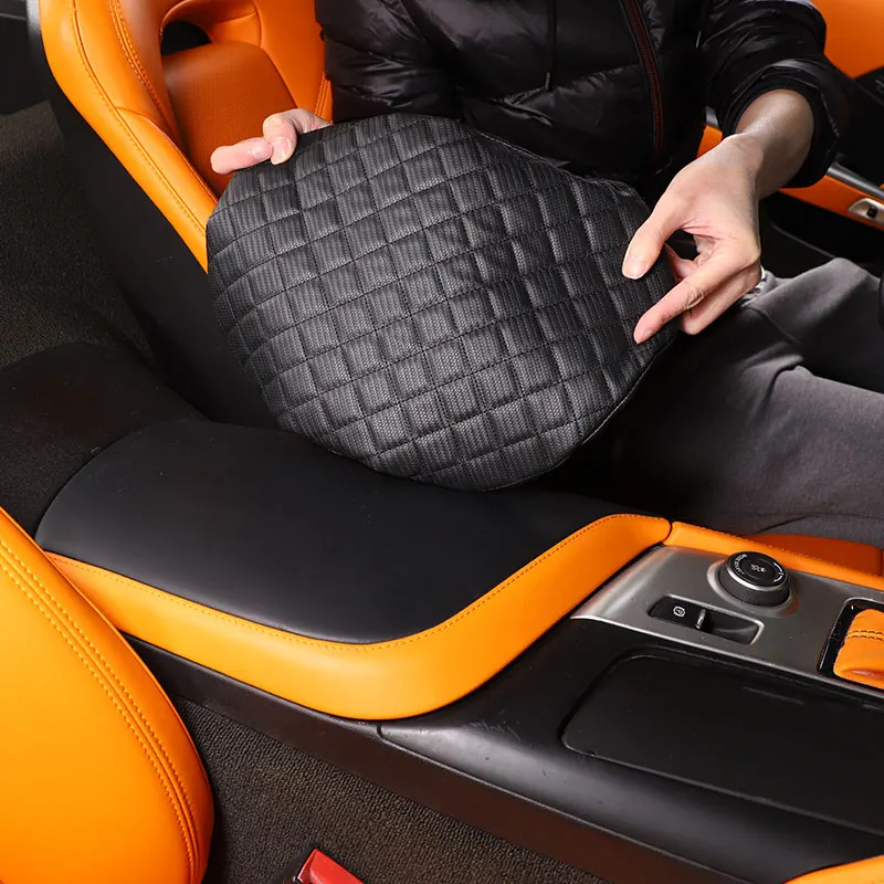 

For Chevrolet Corvette C7 2014-2019 leather carbon fiber Car center armrest box protective cover Car Accessories