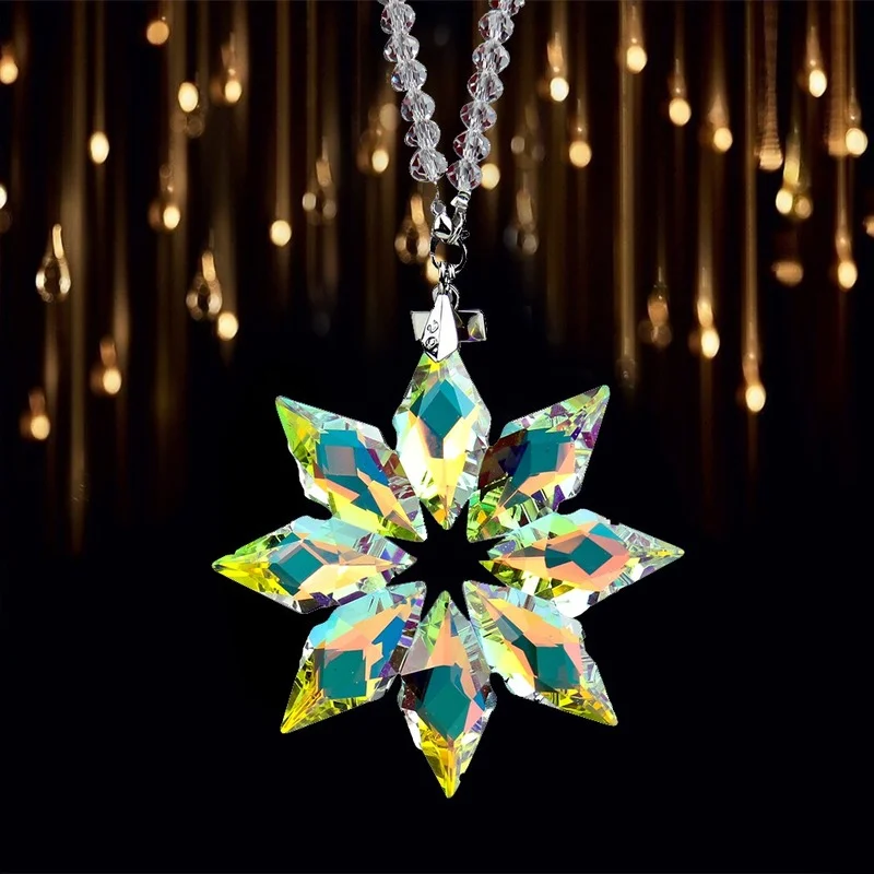 Fire Polished AB Color Daisy Sun Flower Arrow Crystal Rainbow Sun Catcher Car Pendant Faceted Prism Chandelier Yard Garden Decor