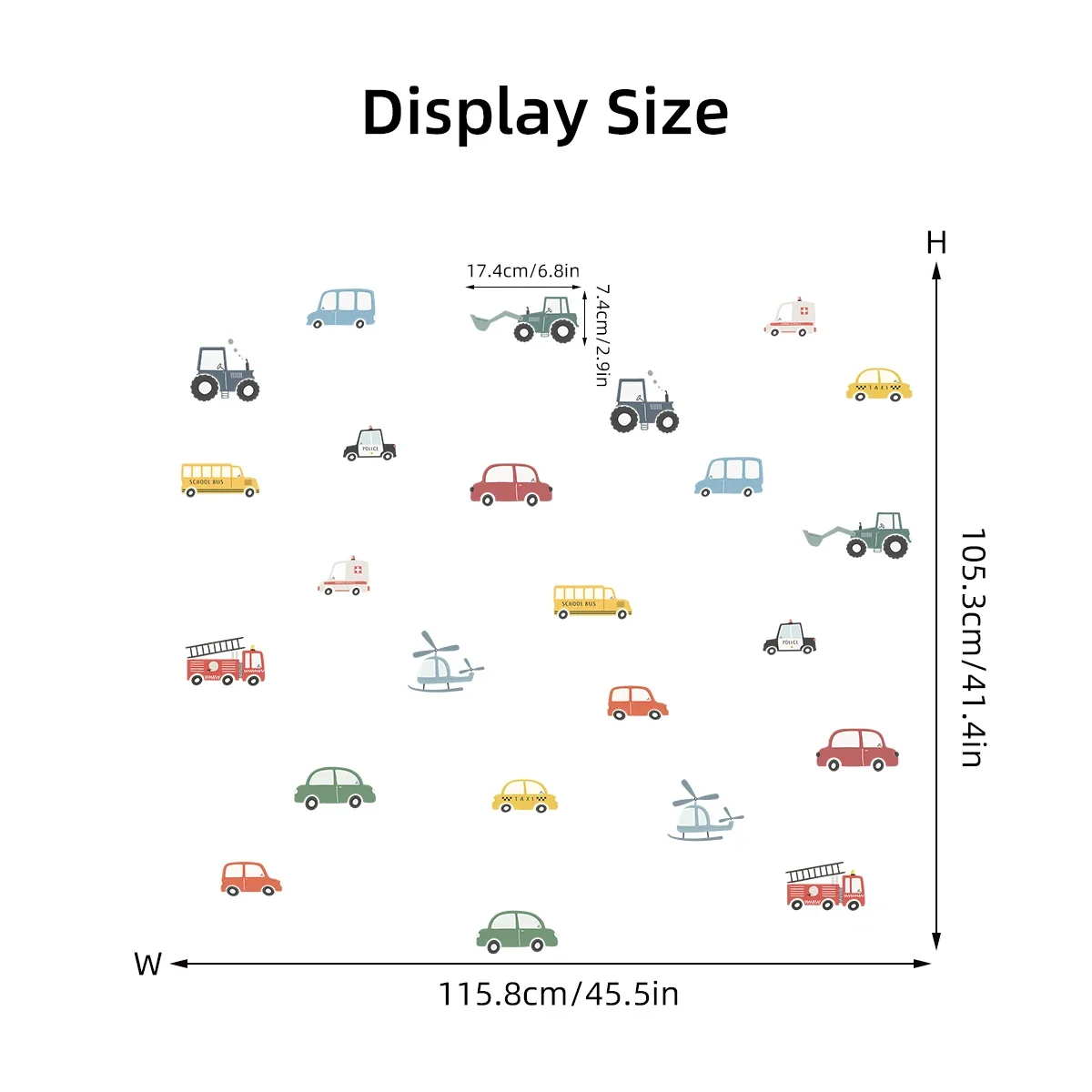 Cartoon Tractor Helicopter Car luminous wall stickers wall stickers vinyl decal stickers for Kid Room Living Room Wall Decal Baby Nursery Home Decor Bedroom Decoration