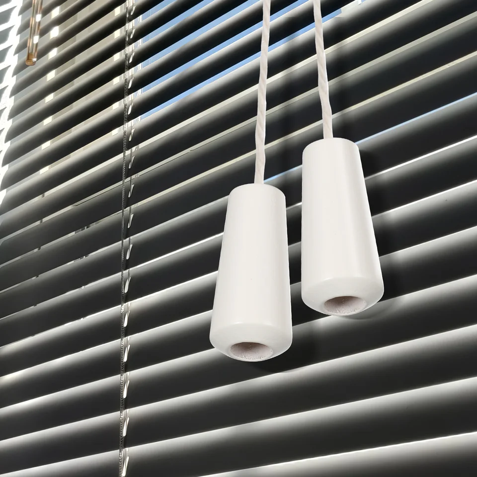 15 Pezzi Maniglie Per Cordone Tende - Ciondoli Con Coulisse Per Persiane Legno E Bath Cord, Bianco - Foto 5