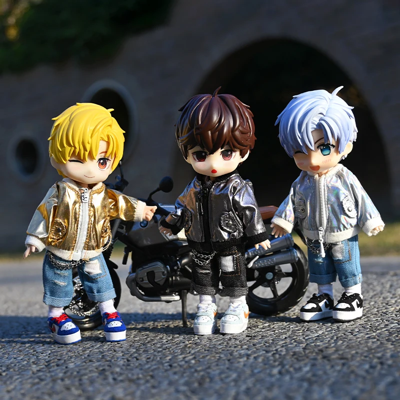 OB11 Baby Accessories Clothes for Baby Laser Bar Sets T-Shirts Jackets and Jeans Furniture for Dolls 1/12 Cool Anime Toys