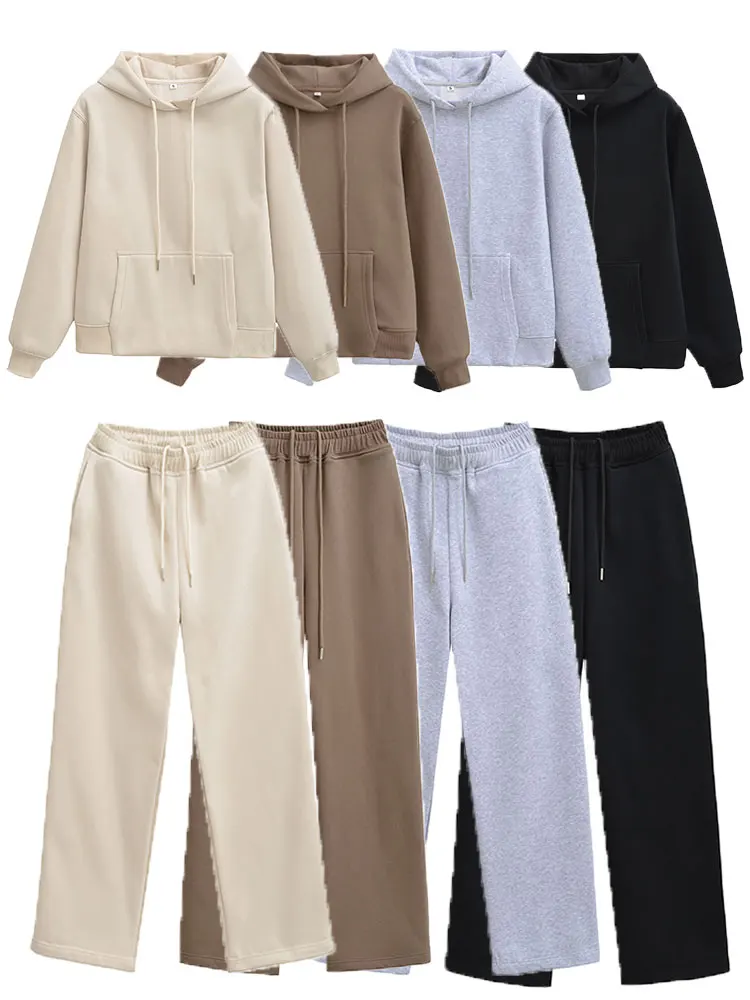 HH 2025 New Fashion Women Hoodies Pant Suits Long Sleeve Coat Pullover Sweatshirts Casual Loose Drawstring Trousers Woman Sets