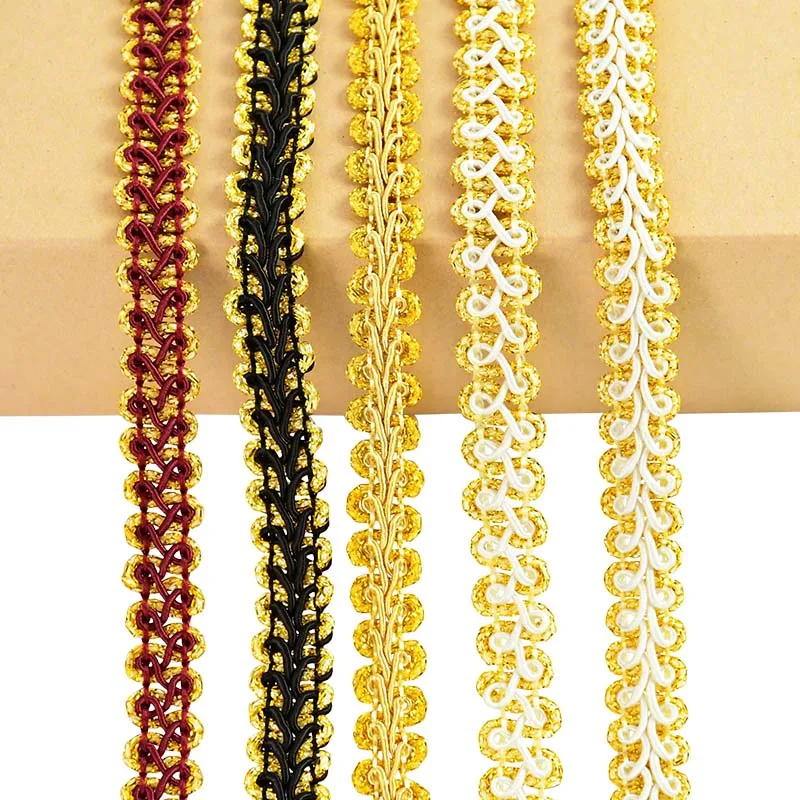 10 Meter Spitzenband Gold Silber Tausendfüßler-Spitze DIY Handwerk Nähzubehör Hochzeitsdekoration Stoff Gebogene Spitze – Detail 2