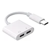 2 in 1 Dual Type C Headphone Adapter USBC Splitter Jack AUX Audio Charging Converter for Huawei Samsung Xiaomi 1