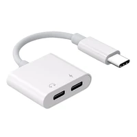 2 in 1 Dual Type C Headphone Adapter USBC Splitter Jack AUX Audio Charging Converter for Huawei Samsung Xiaomi 1