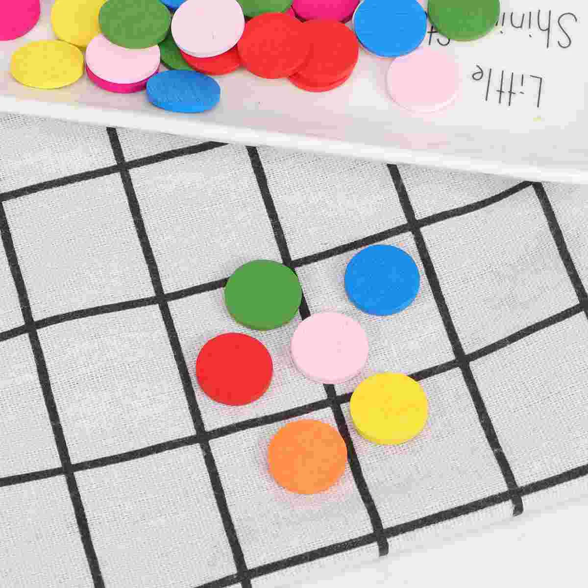 

100pcs Round Wood Piece Colorful Toys Learning Tools Pupils Mathematics Teaching Aids for Kid Child Girl (Mixed Color)