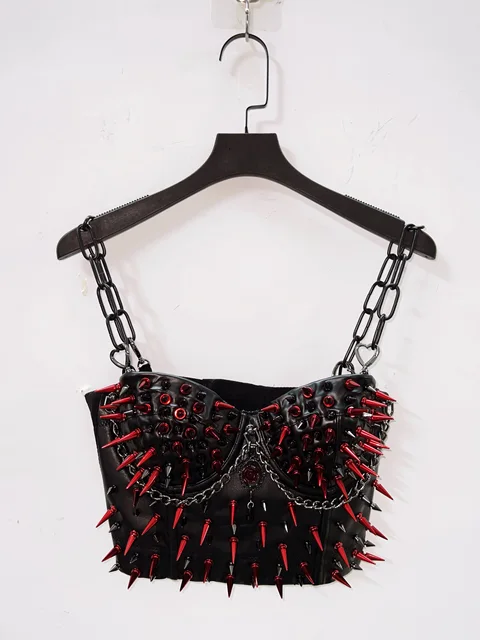 Red Spikey Shrug Top and Skirt 6