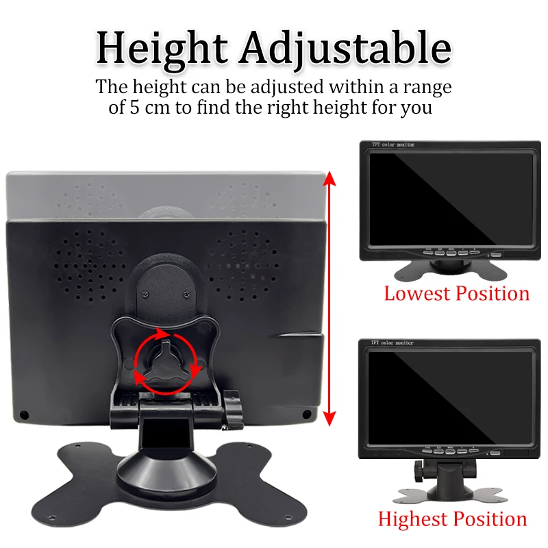 7 Inch Car Monitor Screen Rear View Camera HD Digital 2 Way Video Input Rearview Image 9V-36V TFT LCD Parking System car display car rear view camera monitor display