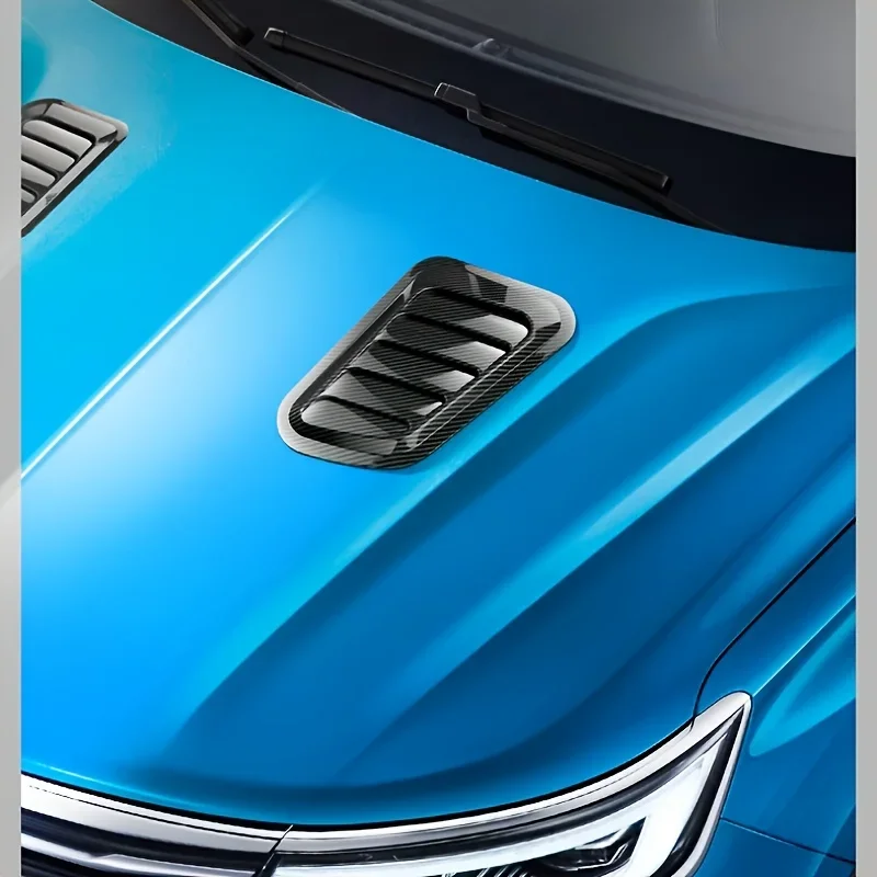 Kuuleyn Air Flow Vent Cover, 1 paio Auto Esterno Hood Side Air Intake Flow Vent Shark Gills Outlet Decorative Trim Sticker Presa d'aria distintivo del cofano