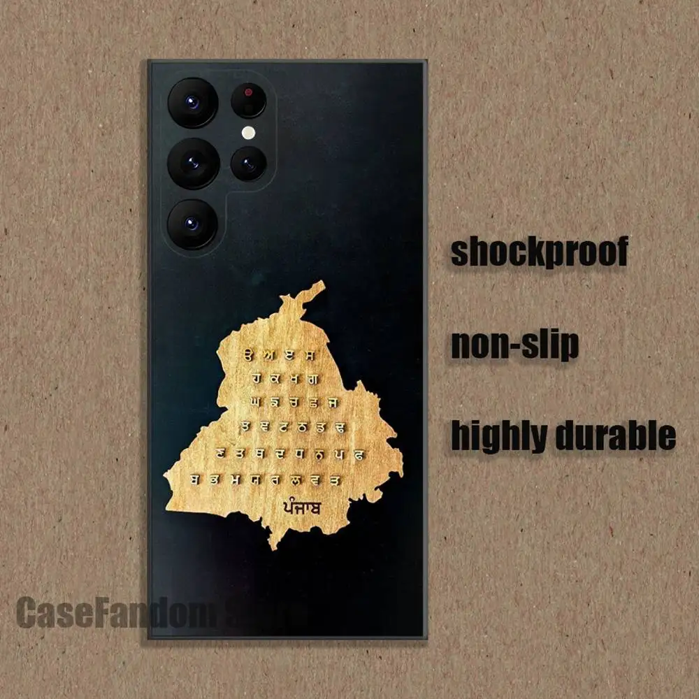 Elegant Black Punjab Map Phone Case - Artistic Design Cover