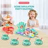 44pcs Tea Party Set For Little Girls Kitchen Pretend Play Tea Time Toys With Dessert Cookie Doughnut Teapot Princess Girls Gifts 2