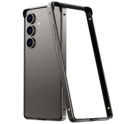 Titanium Metal TPU Frame Hybrid Armor Phone Case - Lightweight & Durable Hard Bumper - Galaxy S26+ (Tai Gray)